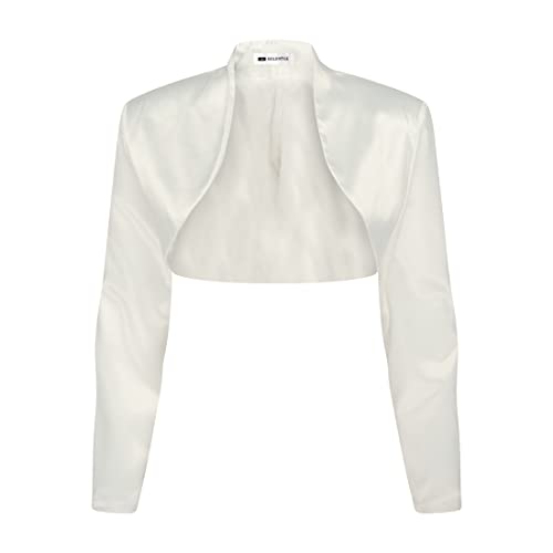 Bolerose formal Satin Langen Ärmel Bolero (Elfenbein, L)