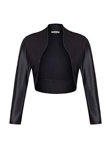 DANAEST Damen Langarm Open Front Bolero (709), Grösse:S, Farbe:Schwarz