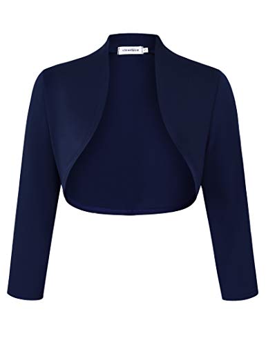 Clearlove Damen Bolero Elegant Strickjacke 3/4 Ärmel Kurz Festlich Schulterjacke（Verpackung...